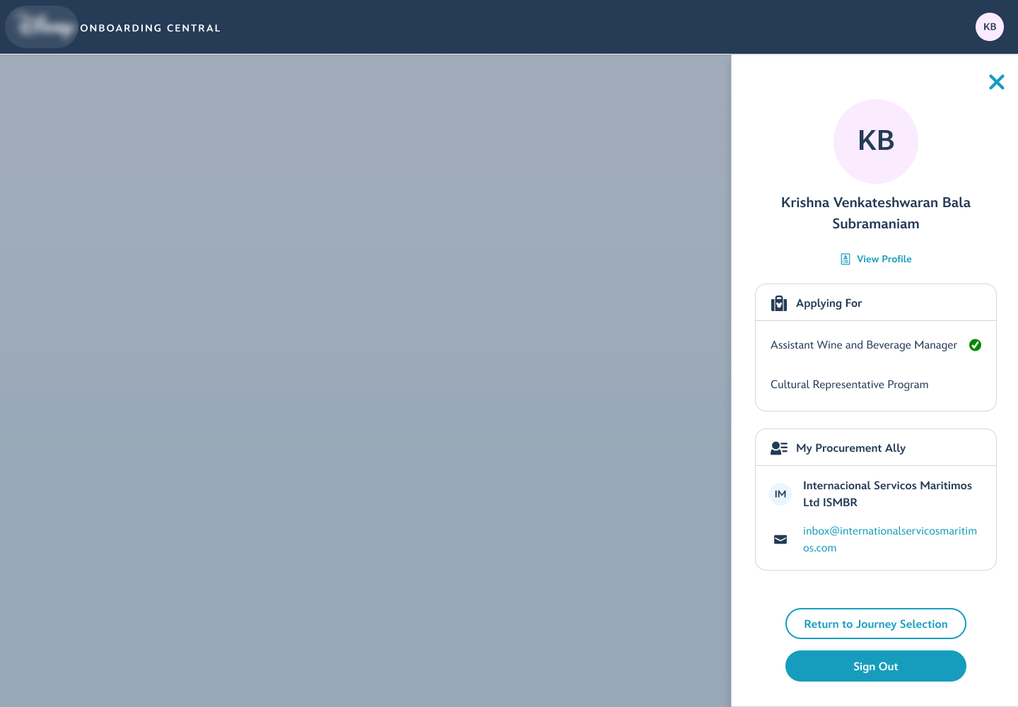 Profile flyout from the recruiter dashboard