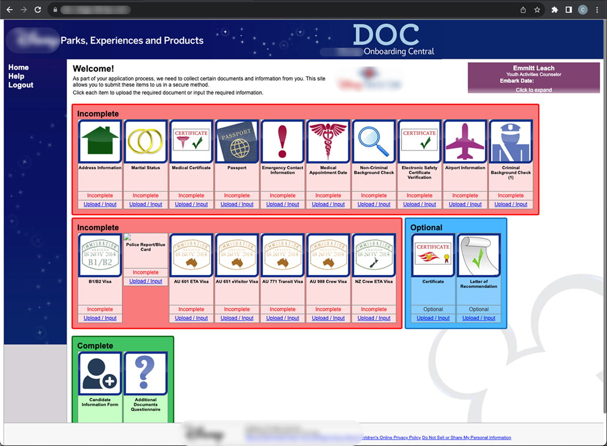Legacy system login screen