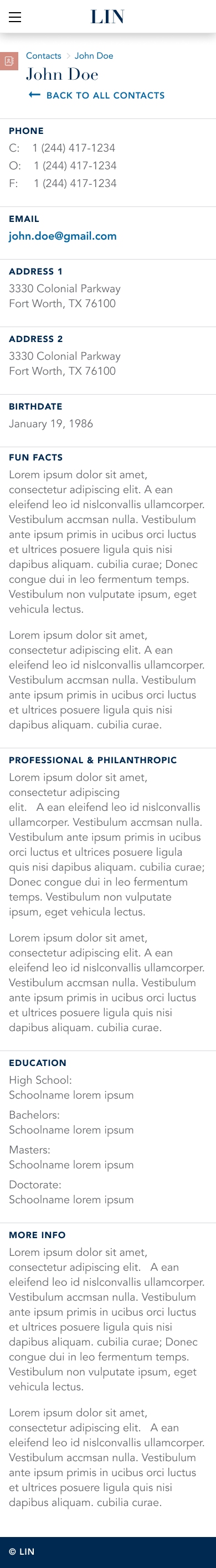 Contact client on mobile