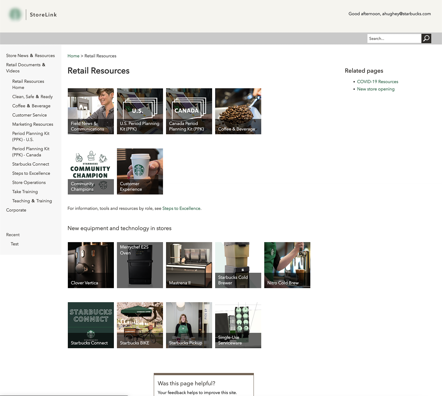 Legacy StoreLink resources — before redesign